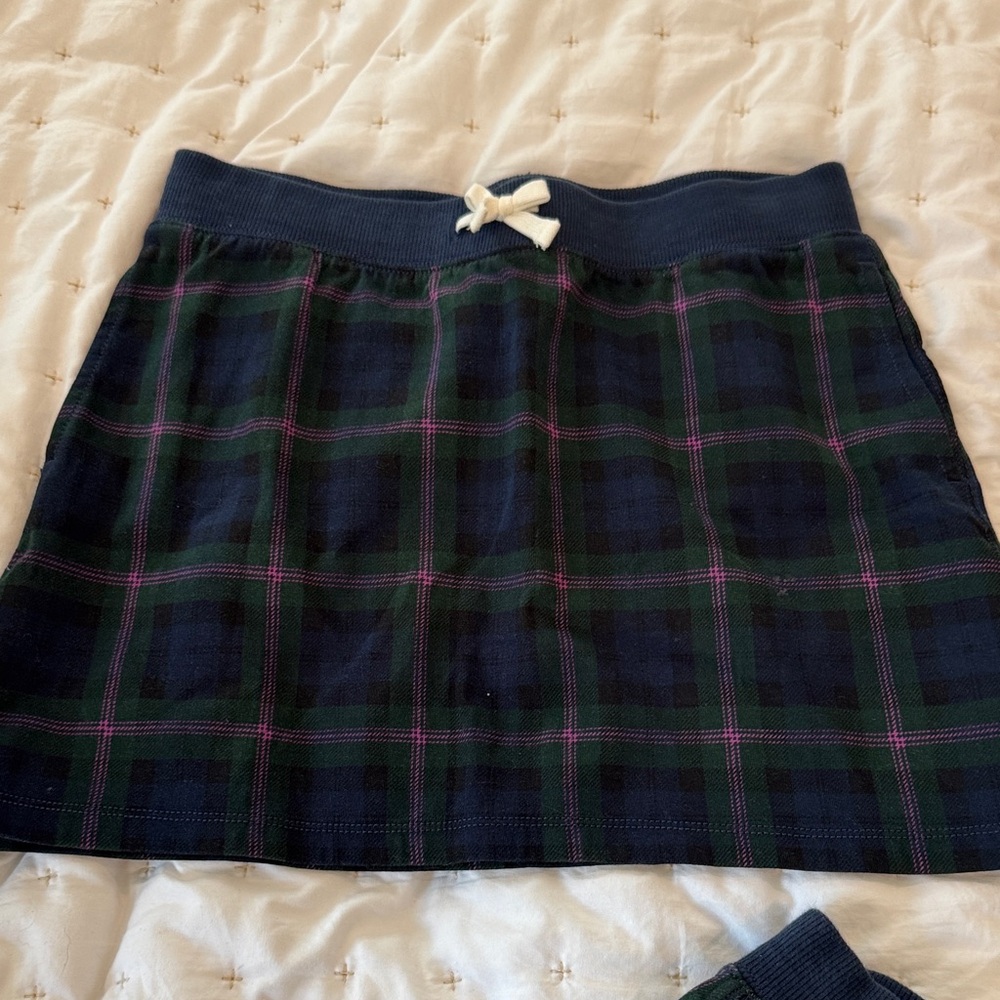 Polo Ralph Lauren Tartan Mini Skirt in Navy and Green